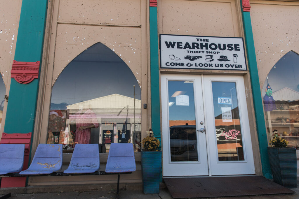 The store front of The Wearhouse Thrift Store in Waterville, KS.